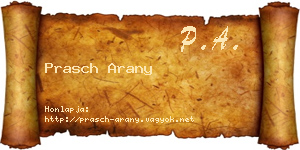 Prasch Arany névjegykártya
